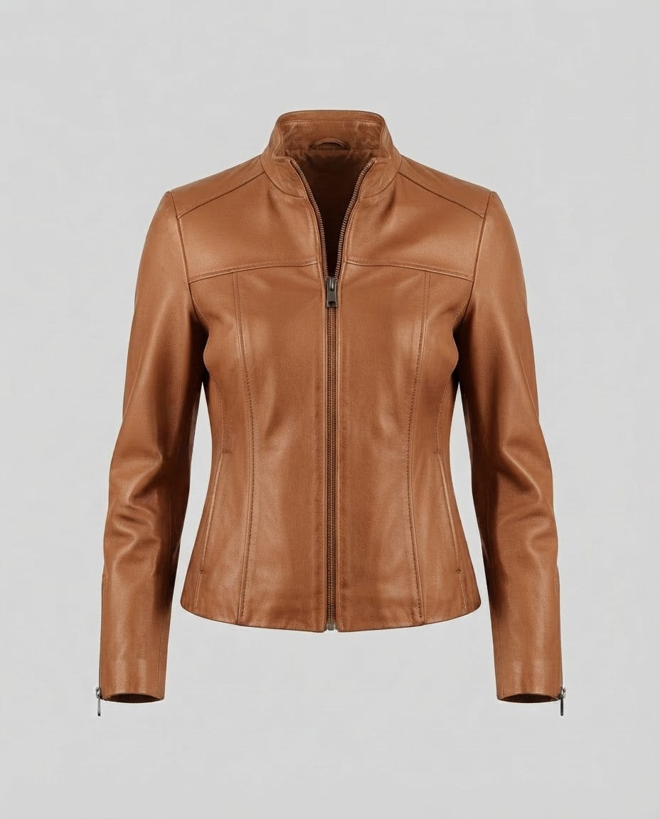 Ruby Leather Jacket - Tan